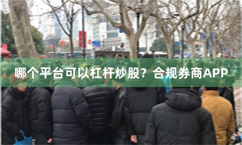 哪个平台可以杠杆炒股？合规券商APP